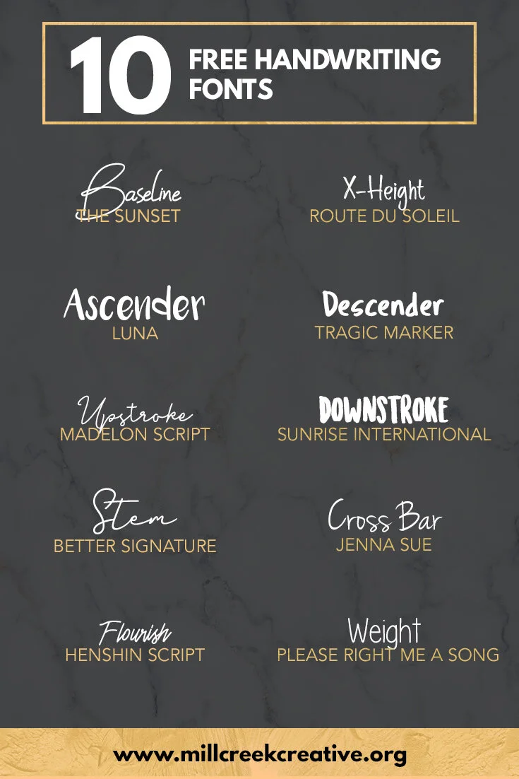10-free-handwriting-fonts-mill-creek-creative